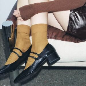 NWT Zara Black Heeled Mary Jane’s